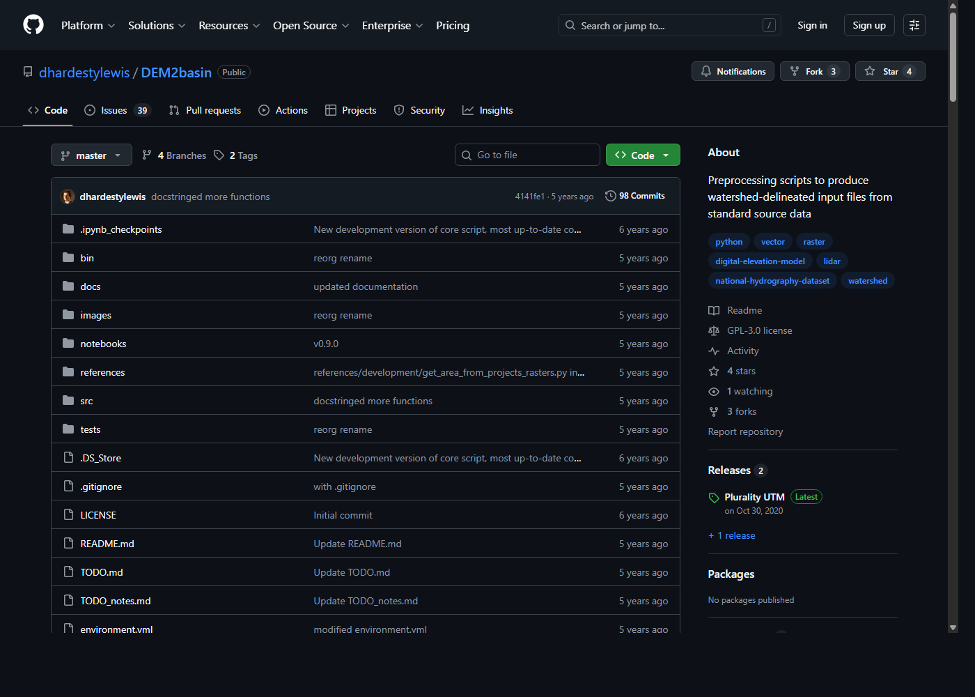 DEM2basin repository screenshot